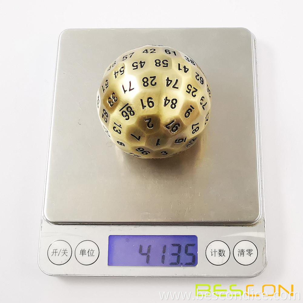 Solid Metal 100 Sided Polyhedral Dice 7 Solid Metal 100 Sided Polyhedral Dice 7